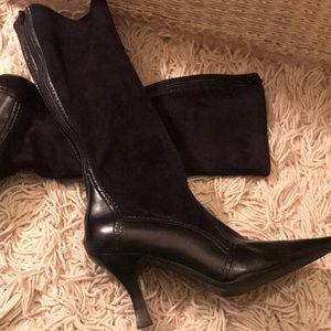 SEXY BLACK LEATHER/SUEDE BOOTS!!